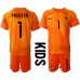 Günstige Niederlande Remko Pasveer #1 Torwart Babykleidung Auswärts Fussballtrikot Kinder WM 2022 Kurzarm (+ kurze hosen)